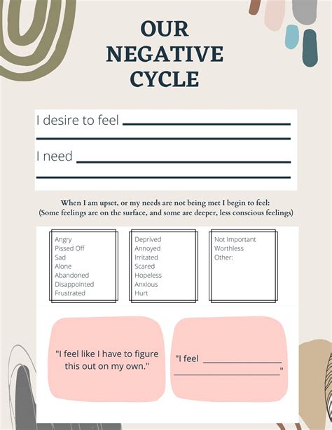 Printable Emotion Focused Therapy Worksheets Pinterest